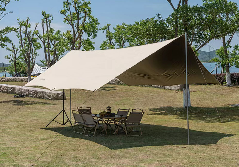 150D Oxford fabric Outdoor Canopy na may titanium black coating tarp